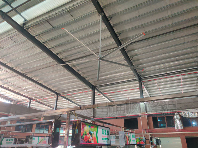 菜市場工業(yè)大風(fēng)扇通風(fēng)降溫系統(tǒng)，舒適靜音，四季通用